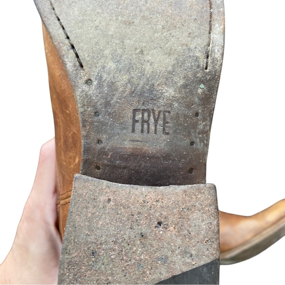 Frye Cognac Distressed Leather Boots size 8 - Picture 7 of 9
